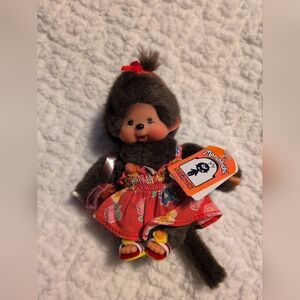 Vintage Sekiguchi Moncchichi Girl Doll with Sun Dress Purse No Hat Tag 6.5”